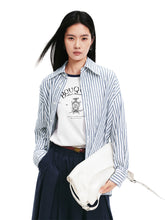 Women's Textured Striped Oversized Shirt